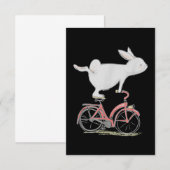 Cute Bunny Rabbit on Bike Cycling Bicycle RSVP Kaartje (Voorkant / Achterkant)