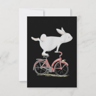 Cute Bunny Rabbit on Bike Cycling Bicycle RSVP Kaartje