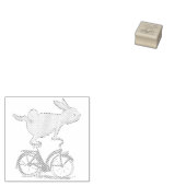 Cute Bunny Rabbit on Bike Cycling Bicycle Rubberstempel (Gestempeld)