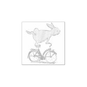Cute Bunny Rabbit on Bike Cycling Bicycle Rubberstempel (Afrduk)