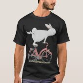 Cute Bunny Rabbit on Bike Cycling Bicycle T-Shir T-shirt (Voorkant)