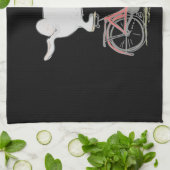 Cute Bunny Rabbit on Bike Cycling Bicycle Theedoek (Gevouwen)