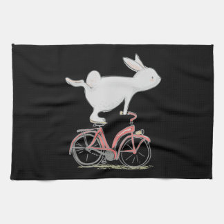 Cute Bunny Rabbit on Bike Cycling Bicycle Theedoek