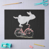 Cute Bunny Rabbit on Bike Cycling Bicycle Tissuepapier (Craft)