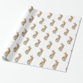 Cute Bunny Rabbit on White Cadeaupapier