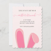 Cute bunny rabbit ors pink easter brunch egg hunte kaart (Voorkant)