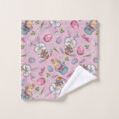 Cute Bunny Rabbit Pasen Bad Handdoek (Wasdoekje)
