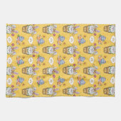 Cute Bunny Rabbit Pasen Theedoek (Horizontaal)