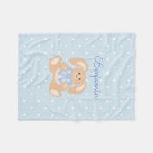 Cute Bunny Rabbit Pastel Blue Polka Dots Kinder Fleece Deken (Voorkant (Horizontaal))
