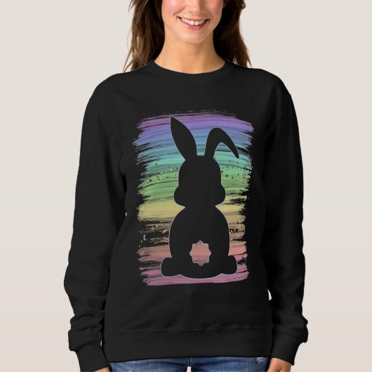 Cute Bunny Rabbit Pastel Happy Easter Day Girls Wo Trui (Voorkant)