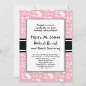 Cute Bunny Rabbit Pattern Pink and White Kaart (Achterkant)