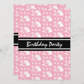 Cute Bunny Rabbit Pattern Pink and White Kaart (Voorkant / Achterkant)