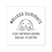 Cute Bunny Rabbit Peeking Arch Adres 2 Zelfinktende Stempel (Design)