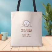 Cute Bunny Rabbit Peking boven Quote Tote Bag