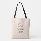 Cute Bunny Rabbit Peking boven Quote Tote Bag (Achterkant)