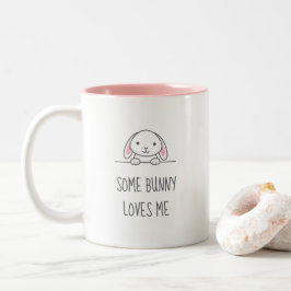 Cute Bunny Rabbit Peking boven Quote Tweekleurige Koffiemok