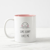 Cute Bunny Rabbit Peking boven Quote Tweekleurige Koffiemok (Links)