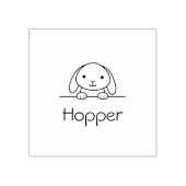 Cute Bunny Rabbit Peking Custom Name Rubberstempel (Afrduk)
