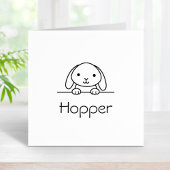 Cute Bunny Rabbit Peking Custom Name Rubberstempel