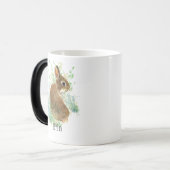 Cute Bunny Rabbit Pet Animal Custom Name Coffee Magische Mok (Voorkant links)