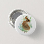 Cute Bunny Rabbit Pet Animal Custom Name Hoodie Ronde Button 3,2 Cm (Voorkant /achterkant)