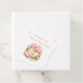 Cute Bunny Rabbit Pink Blush Peony Baby Shower Bedankjes Labels (In situ)