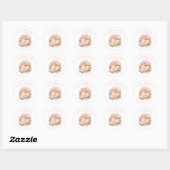 Cute Bunny Rabbit Pink Blush Peony Baby Shower Ronde Sticker (Vel)