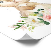 Cute Bunny, Rabbit, Pink Flowers, Girl Nursery Poster (Hoek)