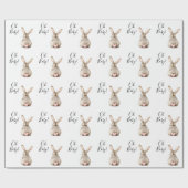 Cute Bunny Rabbit Pink Heart Tail Baby Shower Cadeaupapier (Vlak)