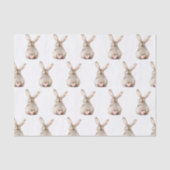 Cute Bunny Rabbit Pink Heart Tail Baby Shower Tissuepapier (Voorkant)