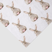 Cute Bunny Rabbit Pink Heart Tail Baby Shower Tissuepapier (Detail)