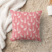 Cute Bunny Rabbit Pink Pattern Kussen (Deken)