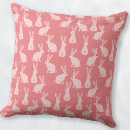 Cute Bunny Rabbit Pink Pattern Kussen