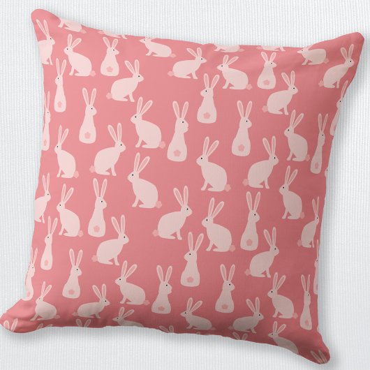 Cute Bunny Rabbit Pink Pattern Kussen