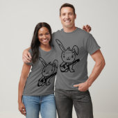 Cute Bunny Rabbit Plays Guitar Music Guitarist Fun T-shirt (Unisex)