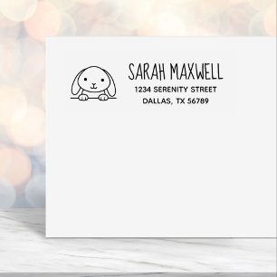Cute Bunny Rabbit Return Address Zelfinktende Stempel