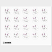 CUTE BUNNY RABBIT RONDE STICKER (Vel)