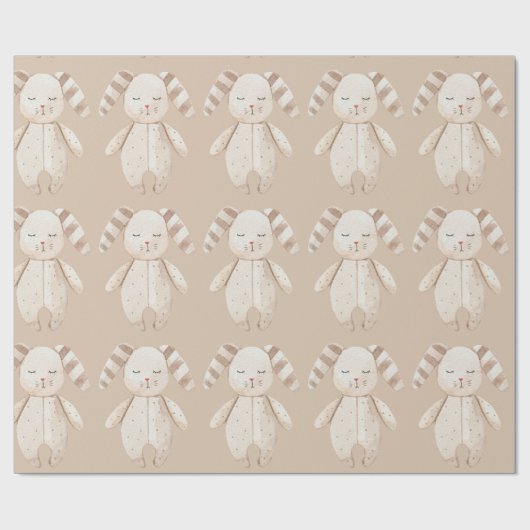 Cute Bunny Rabbit Rustic Baby shower Cadeaupapier (Vlak)
