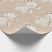 Cute Bunny Rabbit Rustic Baby shower Cadeaupapier (Hoek)