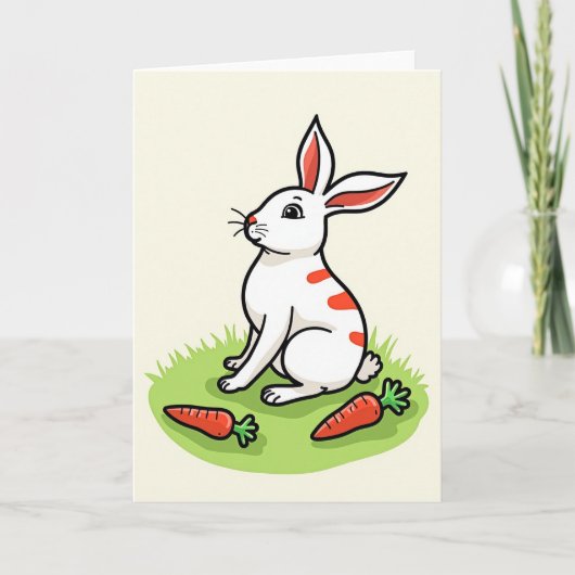 Cute Bunny Rabbit Scene Card Kaart (Voorkant)