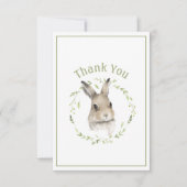 Cute Bunny Rabbit Simple Bedankt Card (Voorkant)