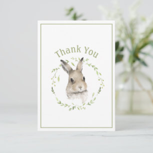 Cute Bunny Rabbit Simple Bedankt Card