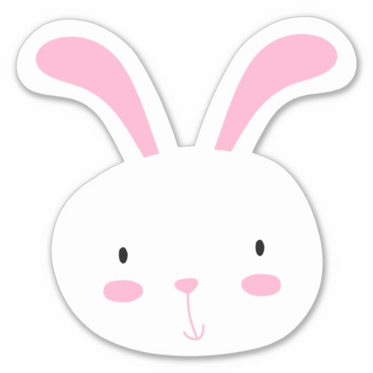 Cute Bunny Rabbit Sticker (Voorkant)