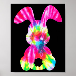 Cute Bunny - Rabbit Tie Dye Bow - Stropdas Paasdag Poster