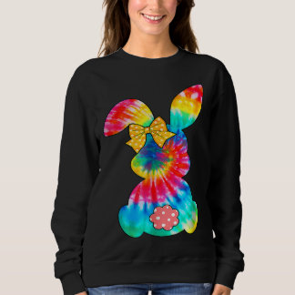 Cute Bunny Rabbit Tie Dye Bow Tie Easter Day Girls Trui