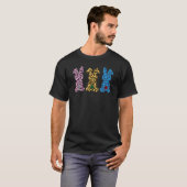 Cute Bunny Rabbit Trio Easter T-shirt Bunny Leopar (Voorkant volledig)