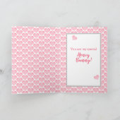 Cute Bunny Rabbit Valentijn Pink Hearts Romantic Feestdagen Kaart (Binnen)