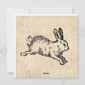 Cute Bunny Rabbit Vintage Illustratie Script Art Feestdagenkaart (Achterkant)