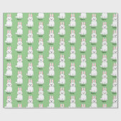 Cute Bunny Rabbit Voeg een naam-omslagpapier toe Cadeaupapier (Vlak)
