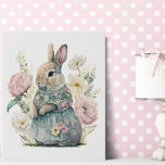 Cute Bunny Rabbit Waterverf Faux Canvas Print<br><div class="desc">Kute waterverf meisje konny konijn in een blauwe kledingkamer of kleine meisjes kamerwandbekleding. Gewoon te schattig. De zachte pastelkleuren zijn zo zoet.</div>